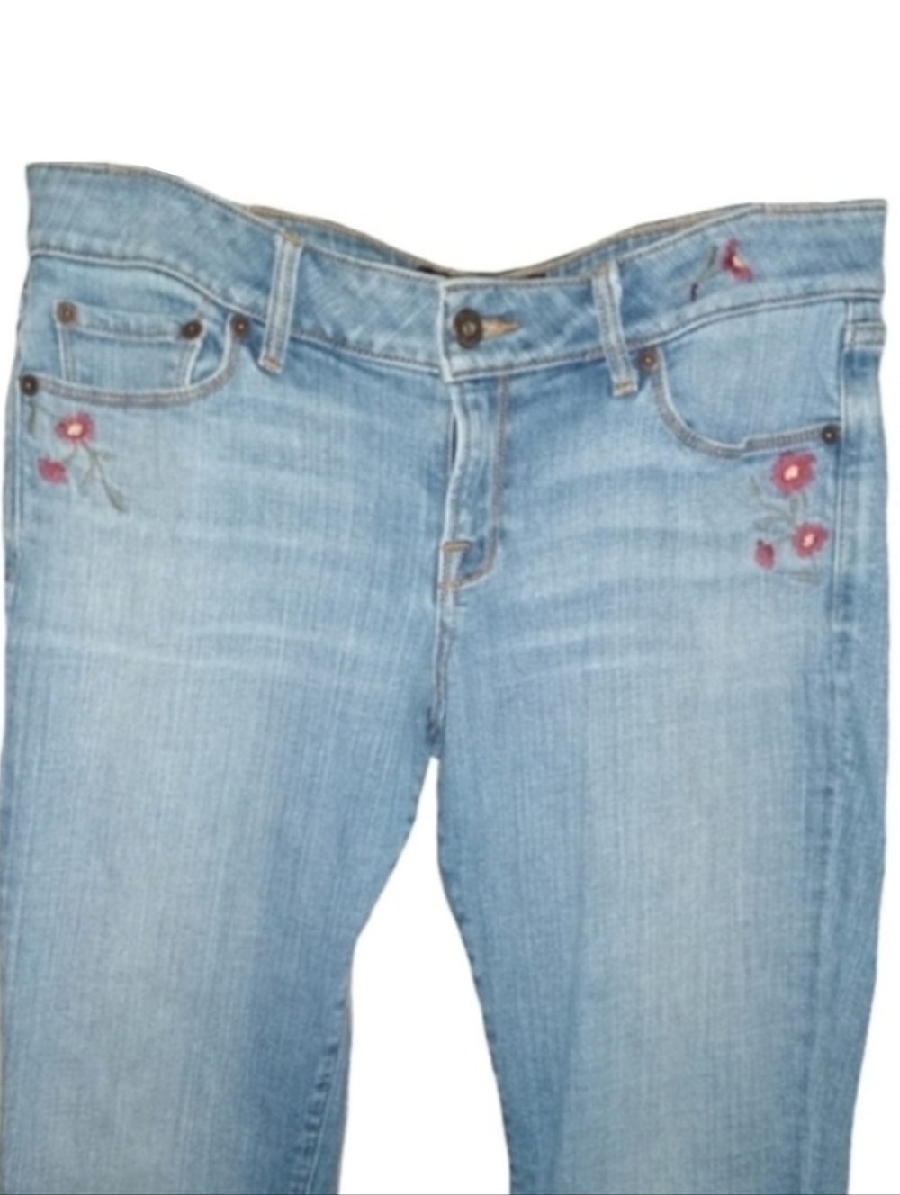 Lucky Brand Embroidered Flowers Hippie BootCut Stretch Jeans Floral Boot Cut 6